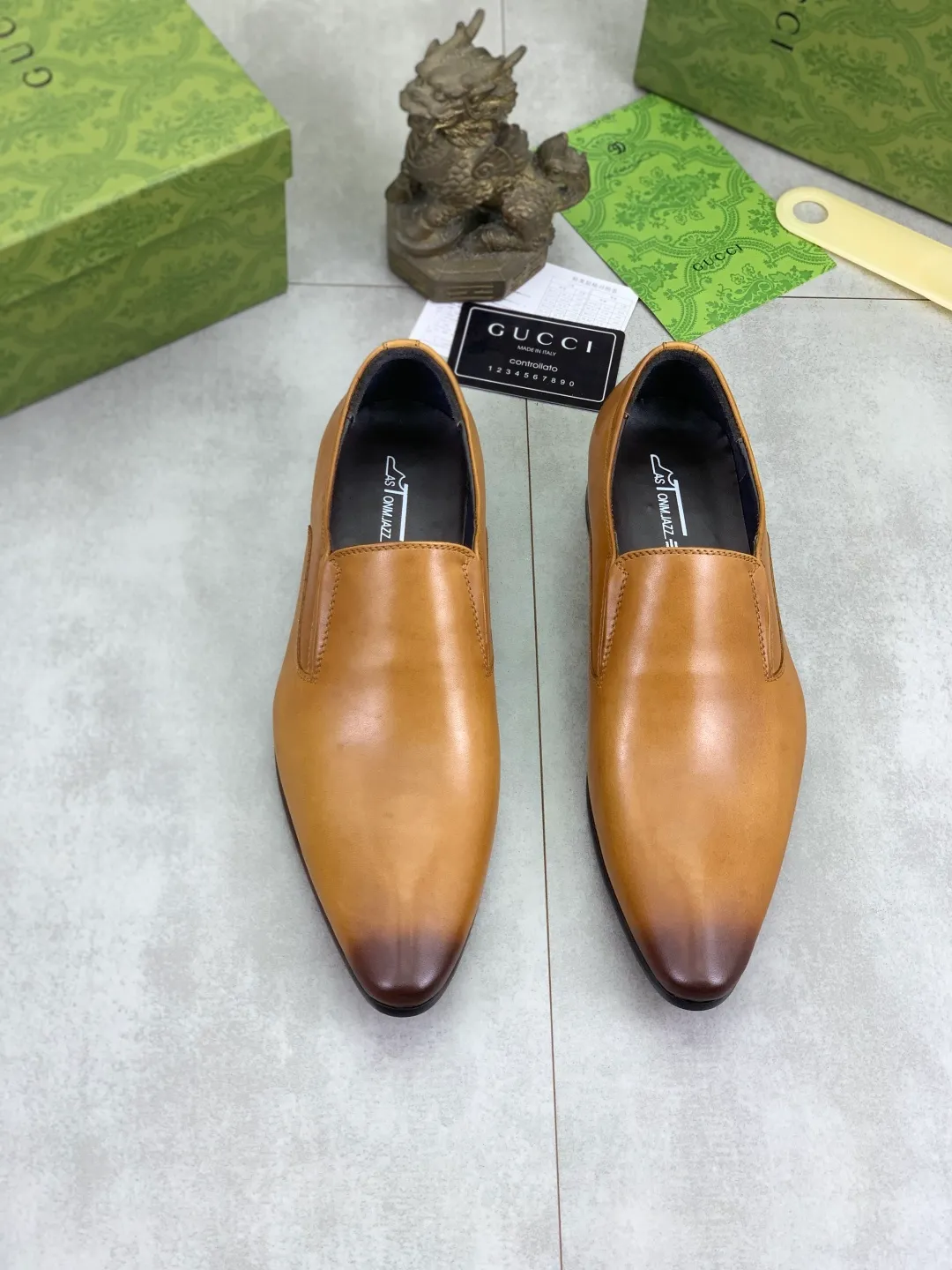 Men's Men's Shoes 💰P500 [New Style] 💰💎💎💎 [Gucci] GUCCI high-end men's formal business leather shoes, original order 1:1! Original imported high-end calfskin, original metal buckle, imported first-layer pigskin lining for feet, original high-end outsole, men's shoe size: 38-44